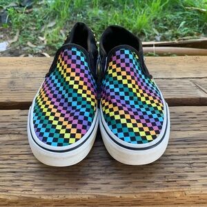 Women’s Vans Asher Rainbow Mini-Check Slip-On Sneakers